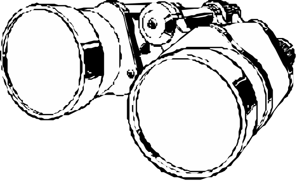The black and white illustration shows a camera with three lenses attached to it on top of each other against a dark background.