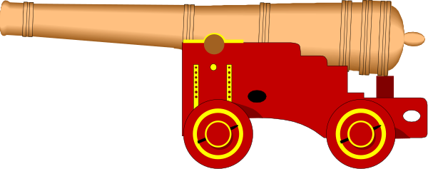 The image shows a toy cannon with wheels on top of it against an indistinct background.