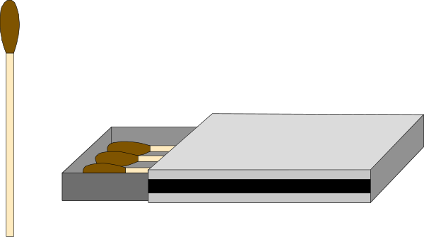 The image shows a simple scene with two hot dogs on buns placed side by side atop what appears to be an oven tray in front of it is a small table set for one person with three items: a cup, a plate containing food that looks like pizza or breadsticks and another item which could possibly be fries. The setting suggests someone preparing their meal before eating.