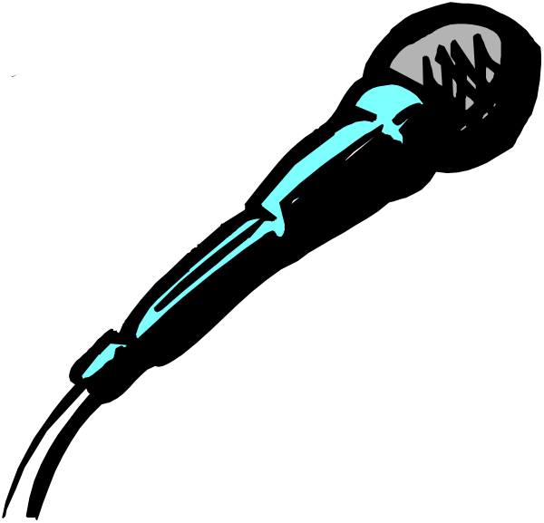 The image shows a microphone with an ice cream cone design on it against a black background.