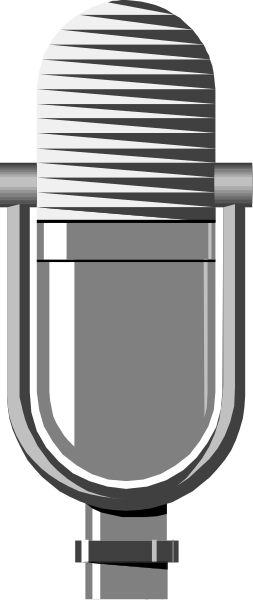 The image shows a microphone with an attached stand on top of it against a plain background.
