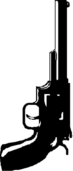 The image shows a black and white photo of an object that appears to be a gun with its barrel pointing upwards; it is partially obscured by another item which seems like a piece of paper or fabric in front, creating a diagonal line across the frame from left to right.