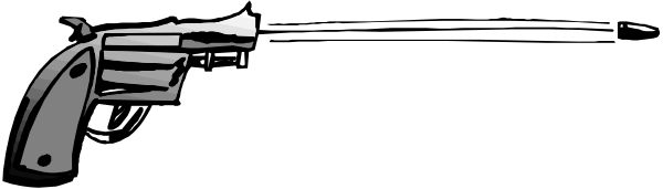 The black and white illustration shows two guns placed side by side on a surface with no other visible elements.