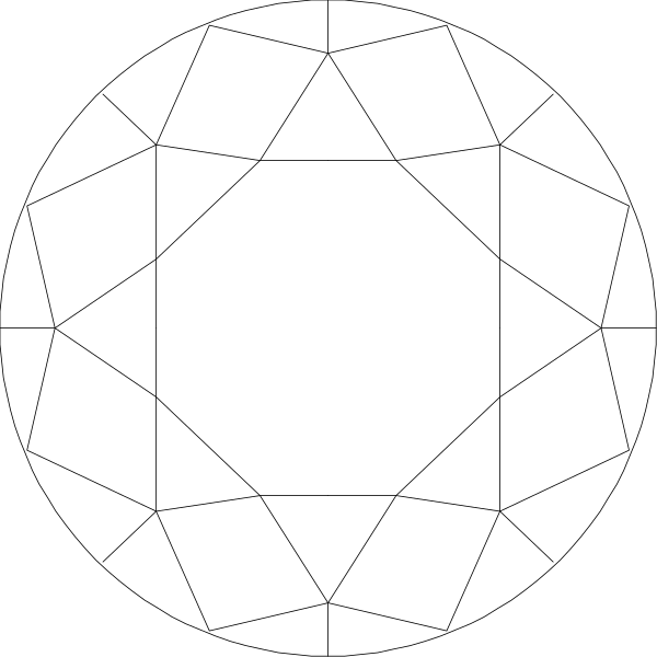The image shows two diamond shapes with facets against a black background.