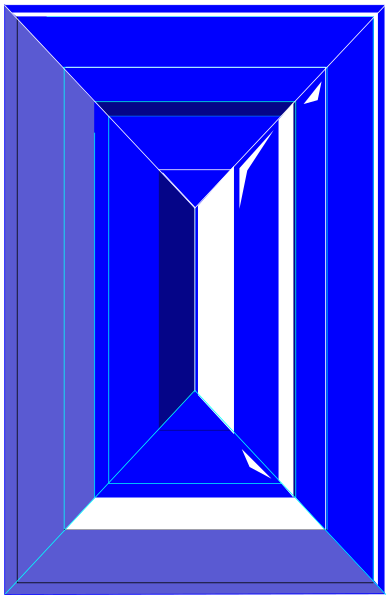 The image shows a blue diamond shape with white lines creating an optical illusion of depth within it.