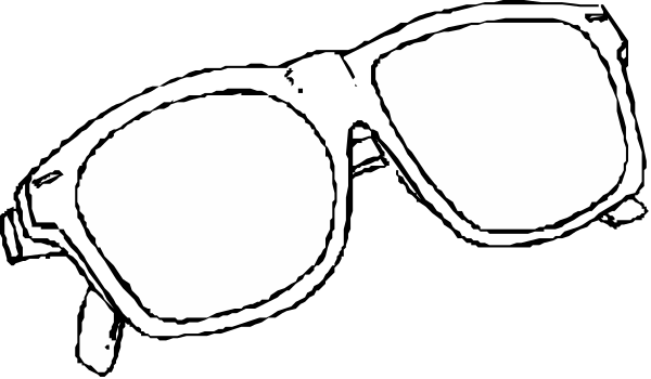 The black and white photo shows three pairs of glasses with different designs placed side by side against a dark background.