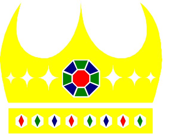 The image shows a stylized representation of two crowns with crosses on top against a black background; there is no text present in this clip-art graphic.