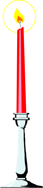 The image shows a candle with two lit wicks on either side of an unlit central section against a dark background; it is divided into three sections by black lines that create vertical stripes across its width.