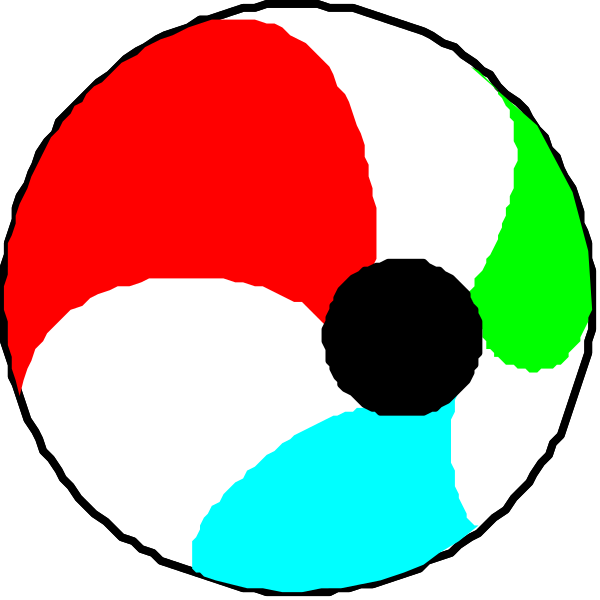 The image shows a close-up of two eyes with colorful irises against a black background; there is no text present in this clip-art image.