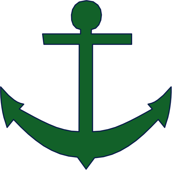 The image shows a stylized graphic of an anchor with two arrows pointing to it from either side; there is no text present in this clip-art illustration.