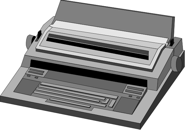 The image shows a printer with its lid open on top of an office desk against a dark background.