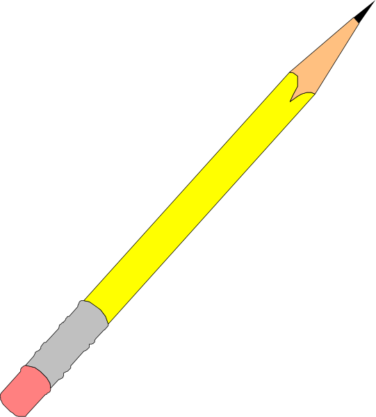 The image shows a yellow pencil with an eraser on top of it against a black background.