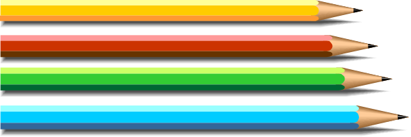 The image shows a row of colorful pencils with their tips pointing upwards against a gray background.