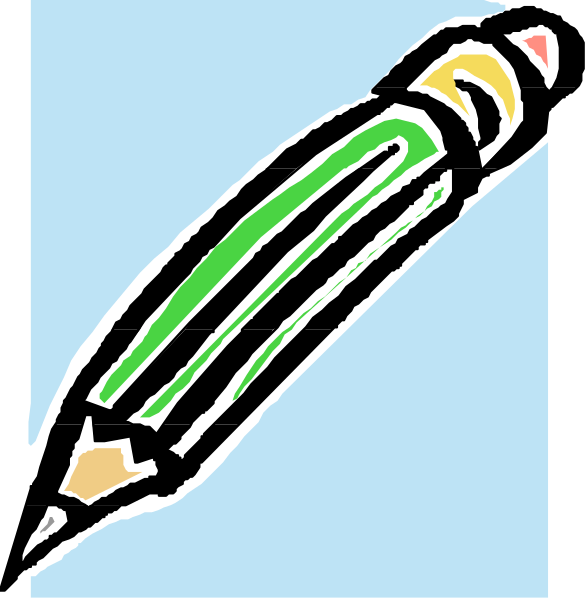 The image shows a pencil with an eraser on top of it against a blue background.