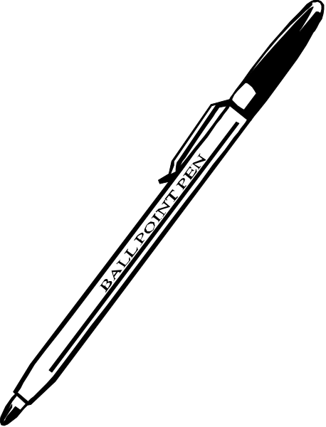 The black ink pen with a white cap on top of it against a dark background.