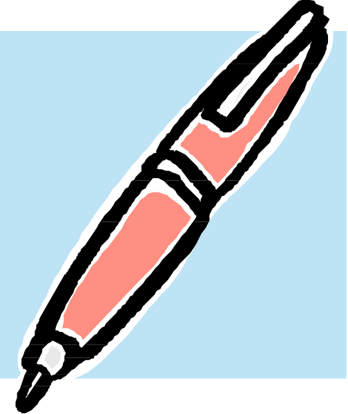 The image shows a pen with an eraser on top of it against a blue background.