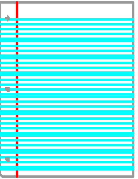 The image shows a blue rectangle with red lines on it against a gray background.