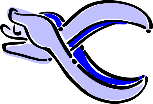 The image shows a black and white logo with an abstract design that includes what appears to be stylized text resembling "C" in blue on top of two curved lines forming a shape similar to a fish, possibly representing water waves; below this is another element shaped like the letter 'S' or perhaps part of a larger symbol.