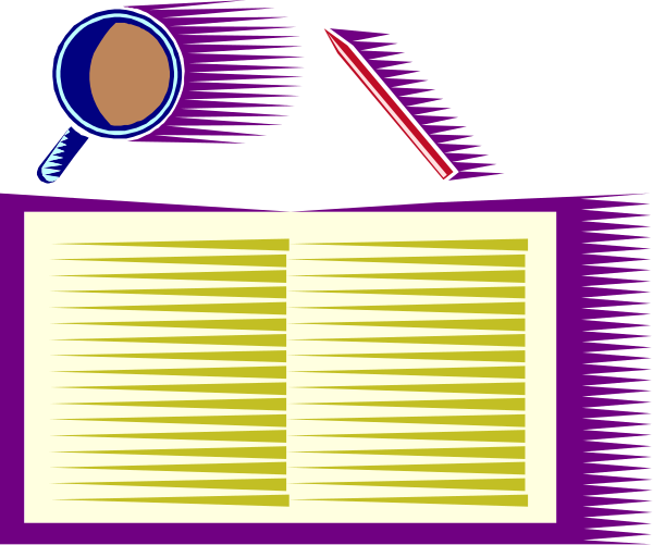The image shows a digital illustration of an open book with pages filled with text on what appears to be a computer screen displaying search results for "moon landing."