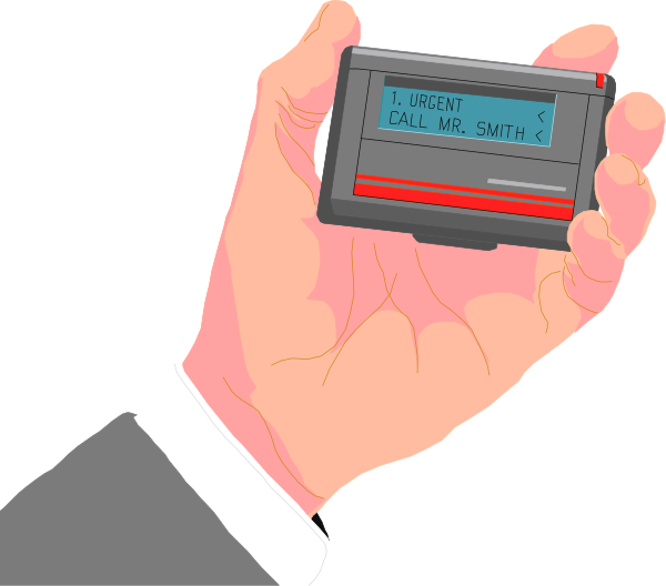 The image shows a hand holding an electronic device with text on its screen that reads "I'm sorry I can't help you."