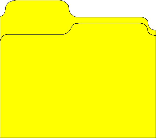 The image shows a yellow folder with three tabs on it against a gray background.