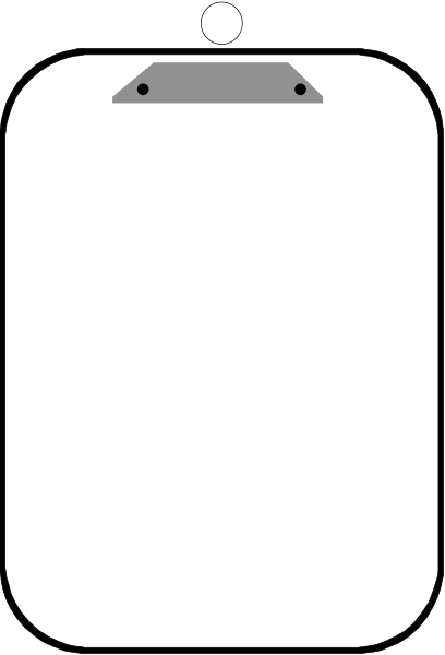 The image shows a smartphone with its screen displaying an empty note pad app against a dark background; there is no text on either side of this phone in the frame provided by the clip-art design.