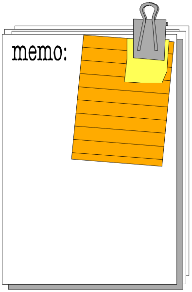 The image shows a digital representation of an orange memo pad with white paper attached to it by clips on its left side; there is text that reads "memo" in black font atop the clip holding down one sheet, and below this word appears another line of smaller print reading "knight rider," which seems like a placeholder or example content for what might be written as notes.