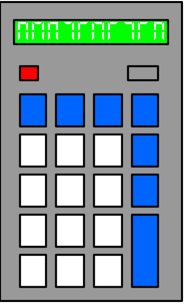 The image shows a calculator with buttons that have numbers on them displayed against an abstract background.