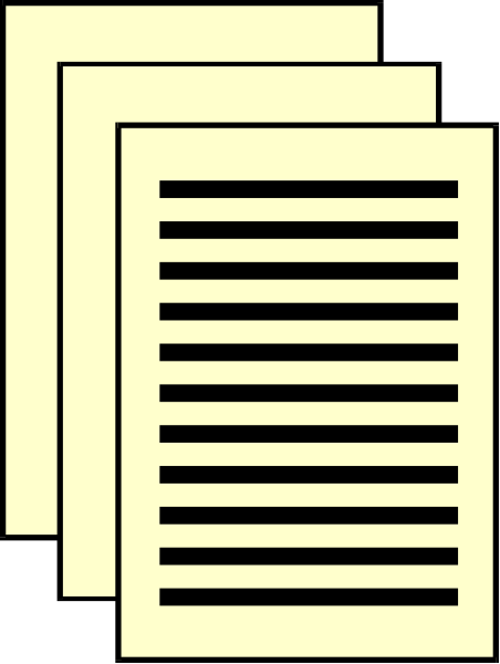 The image shows a stack of three papers with text on them against an unidentified background; there is no visible action taking place in this still frame.