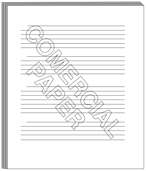 The image shows a black and white photocopy of an open book with text on it that reads "COMMERCIAL PAPER."