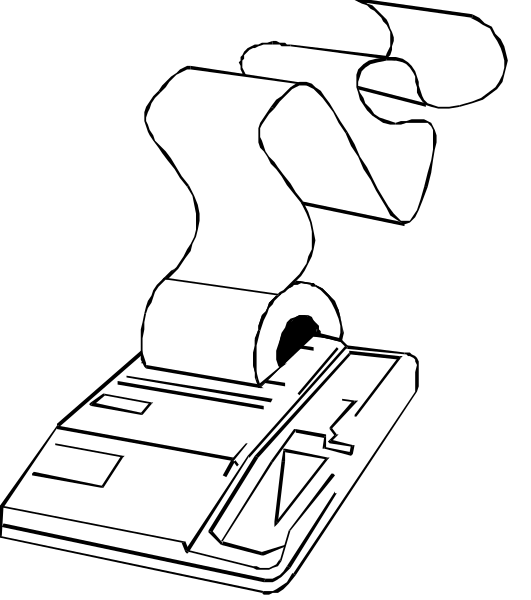 The black and white illustration shows a printer with paper coming out of it on top of an envelope that is placed inside another larger envelope.