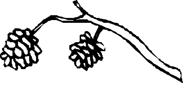 The black and white silhouette of a person standing on top of an animal with trees behind them.