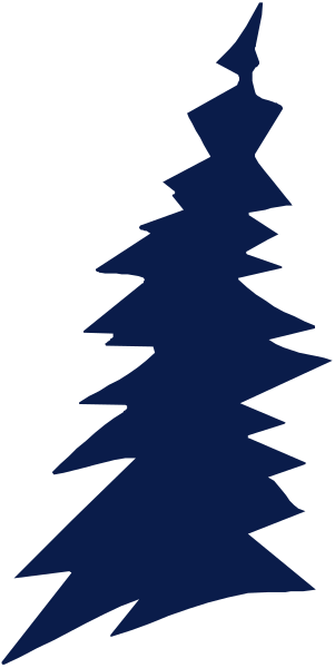 The image shows a black and white photo of two Christmas trees with different shapes against each other on either side; it's an animated gif that alternates between them in quick succession.