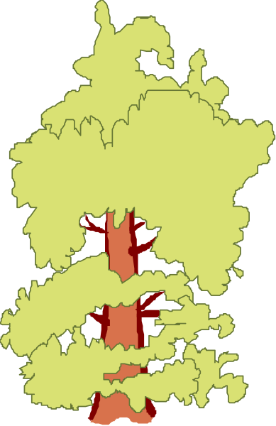 The image shows a stylized map of Europe with various countries highlighted by different shades of yellow against a black background.