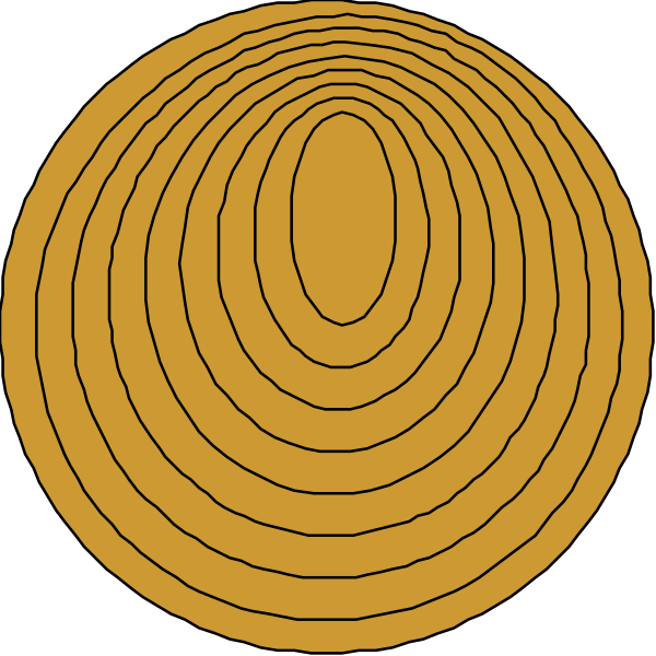 The image shows two concentric circles with a wavy pattern between them on a black background.