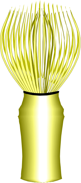 The image shows a microphone with yellow foam on top of it against a gray background.