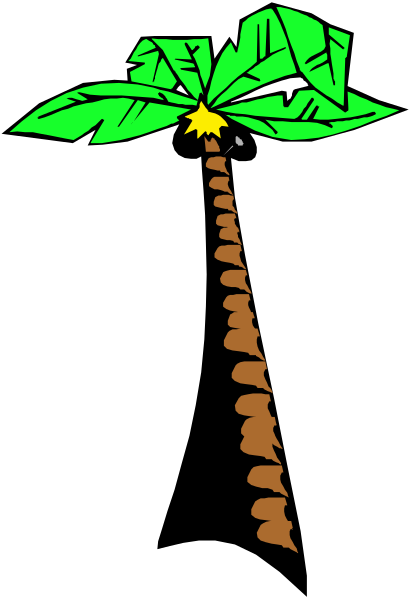 The image shows a stylized palm tree with leaves on top of what appears to be an uprooted plant stem in black-and-white tones against a dark background.