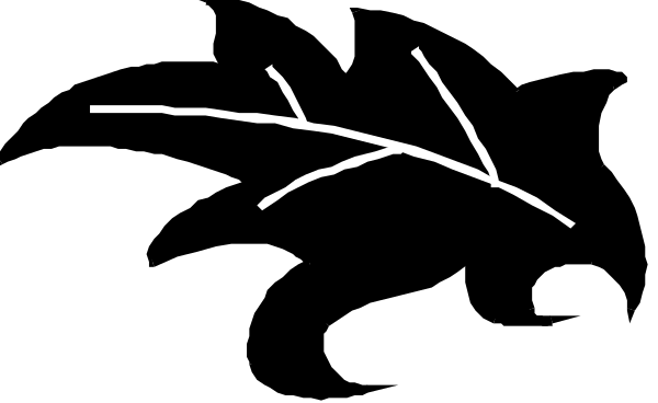 The black and white image shows a simple line drawing of two branches with leaves on them against an untextured background.