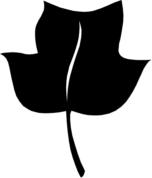 The image shows a black silhouette of an object with two curved lines on either side against a white background.