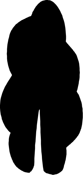 The image shows a black and white pixelated representation of two vertical lines with varying shades from dark to light gray on either side against an even lighter background.