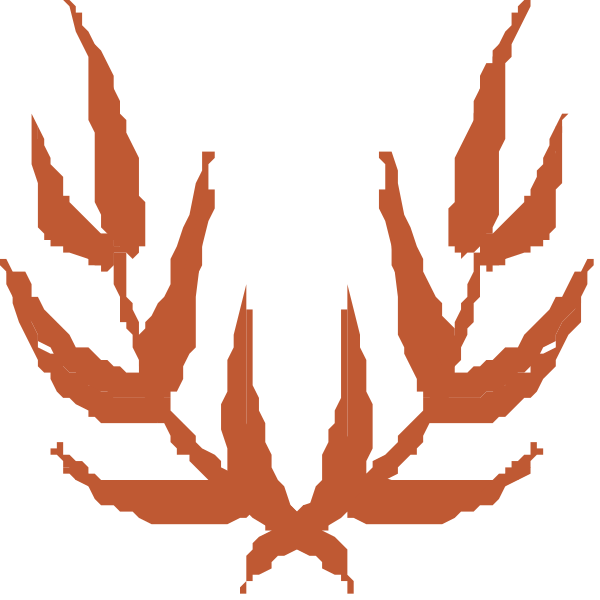 The image shows a stylized graphic of an abstract tree with red leaves against a black background on top left corner.