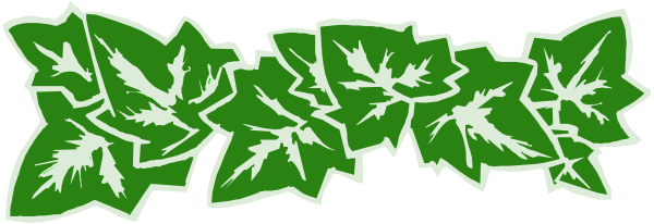 The image shows a green graffiti tag with white leaves on it against an indistinct background.