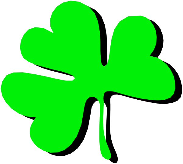 The image shows a black background with two green clovers overlapping each other on top of it.