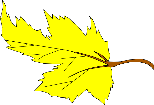 The image shows a single yellow leaf with brown veins against a black background on the left side of an abstract banner that has no visible text.