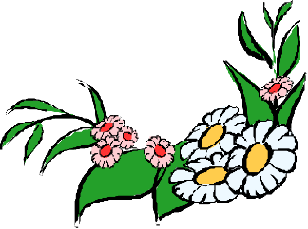 The image shows a black background with colorful flowers on it; there's no text present.