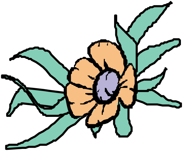 The image shows a stylized floral design with vibrant flowers against a dark background.