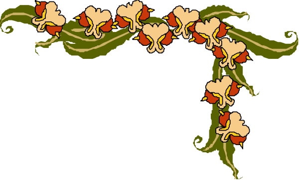 The image shows a decorative border with floral patterns featuring red flowers on green leaves against an off-white background; it is stylized in a way that suggests intricate detailing typical of clip-art designs, and there's no text present within this small section of the larger design.