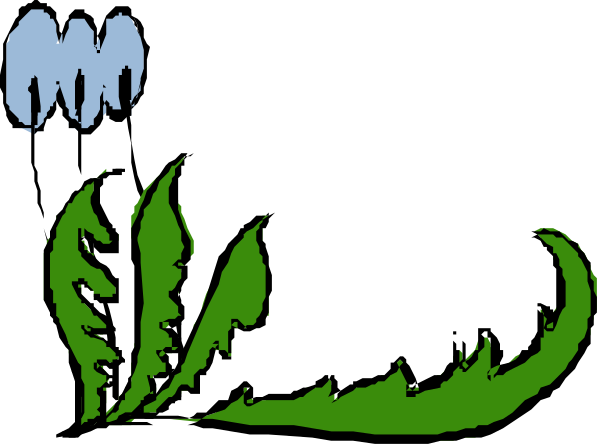 The image shows a cartoon of an animal with green leaves on its back swimming through water underwater plants.