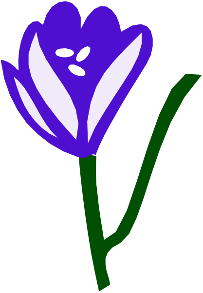 The image shows a purple flower with green leaves on it against a striped background.