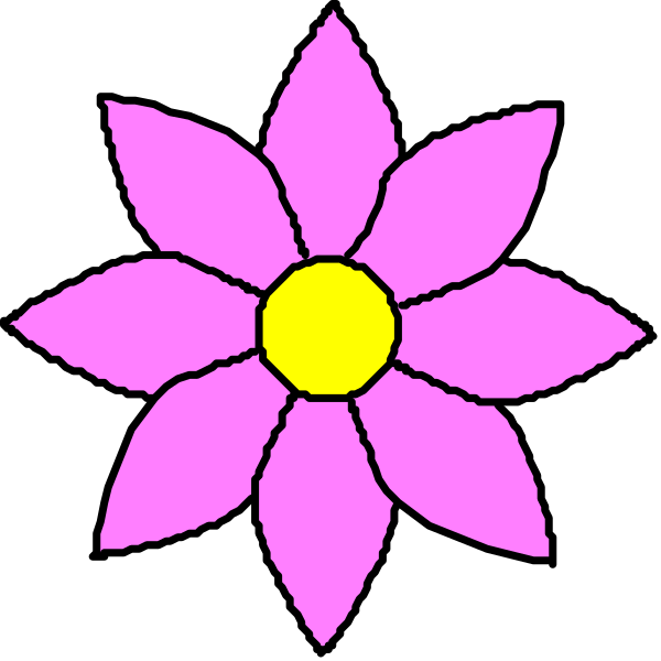 The image shows a pink flower with six petals against a black background.